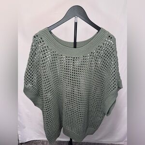 Sonoma Sage Green Open-Knit Scoop Neck Sweater